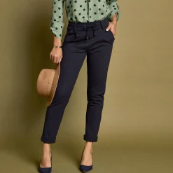 Broek<Blancheporte Effen chino broek, milanotricot marine