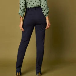 Broek<Blancheporte Effen chino broek, milanotricot marine