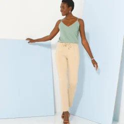 Broek<Blancheporte Effen chino broek, milanotricot zandkleur