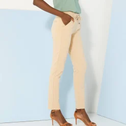 Broek<Blancheporte Effen chino broek, milanotricot zandkleur