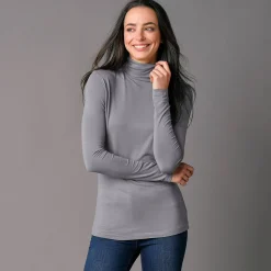 T-Shirt En Topje|Trui En Vest<Blancheporte Effen coltrui in stretchstof grijs