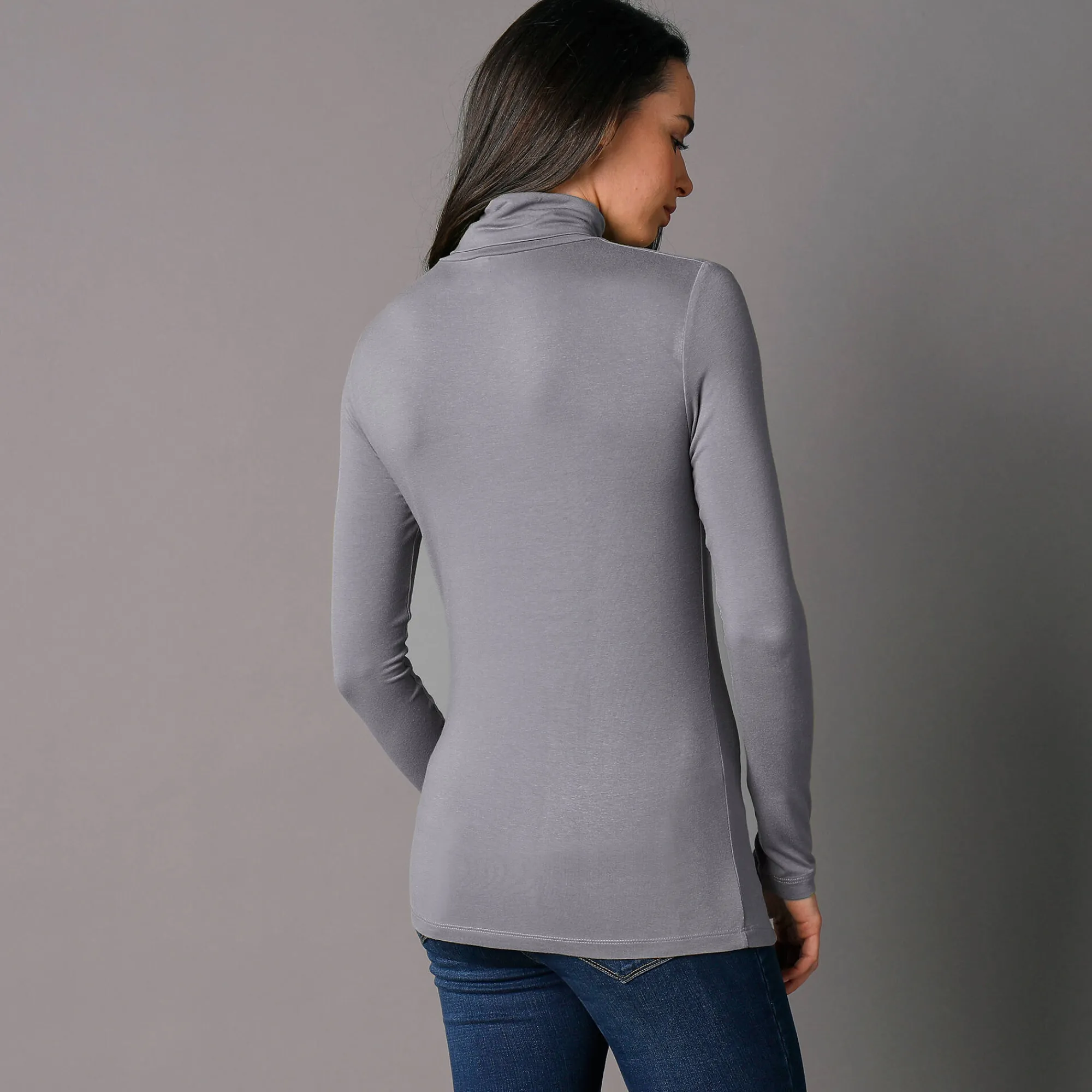 T-Shirt En Topje|Trui En Vest<Blancheporte Effen coltrui in stretchstof grijs