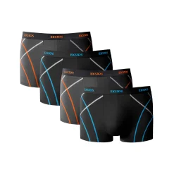 Ondergoed<Blancheporte Effen, gesloten shorty met contrasterend sierstiksel - set van 4 grijs / zwart