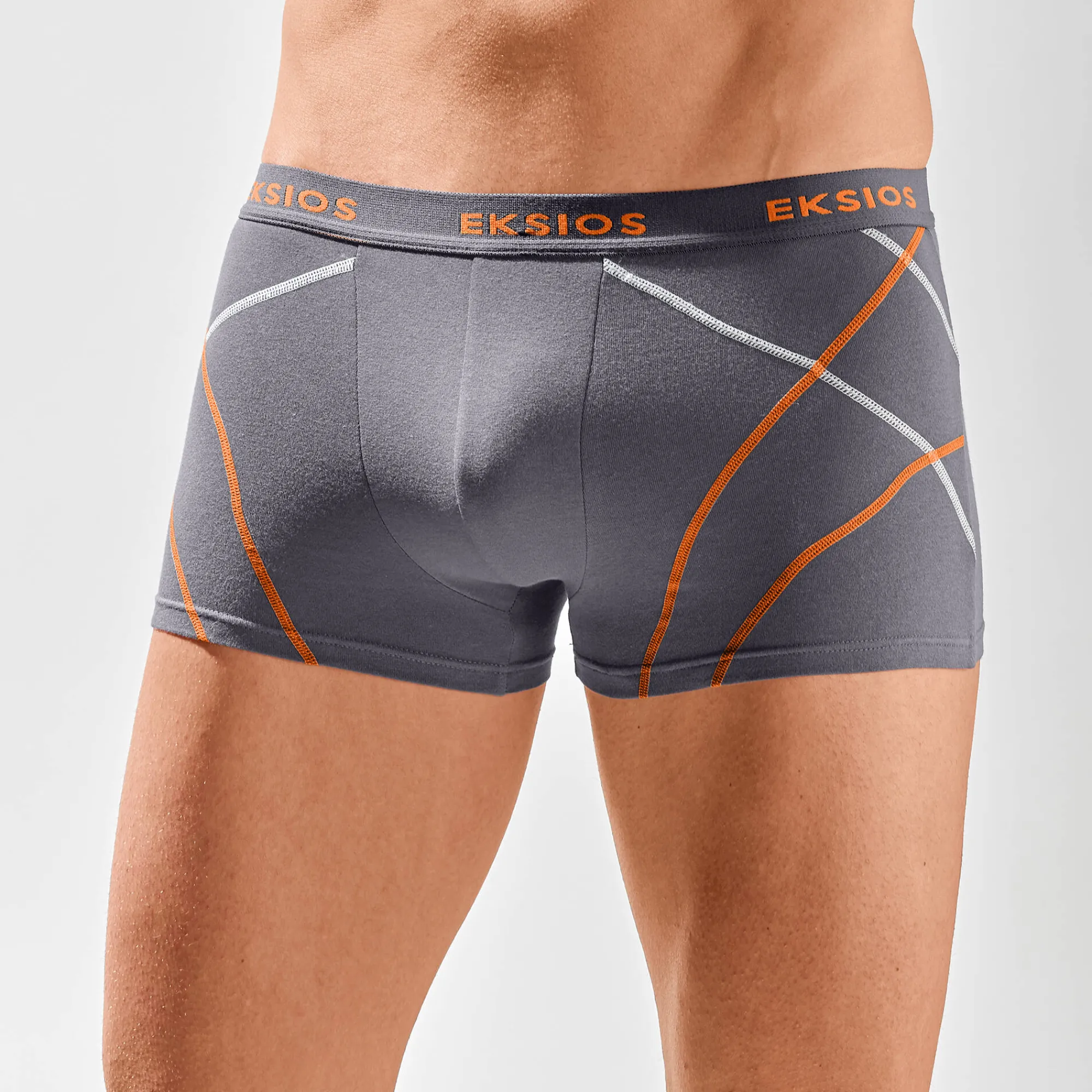 Ondergoed<Blancheporte Effen, gesloten shorty met contrasterend sierstiksel - set van 4 grijs / zwart