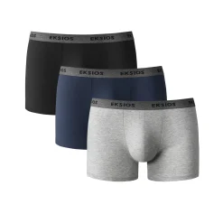 Ondergoed<Blancheporte Effen, halflange shorty - set van 3 zwart + grijsblauw + chinégrijs