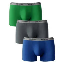 Ondergoed<Blancheporte Effen, halflange shorty - set van 3 grijs + blauw + groen