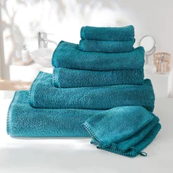 Badhanddoek<Blancheporte Effen handdoek 540g/m² luxe comfort met paardenstaartsteek smaragd