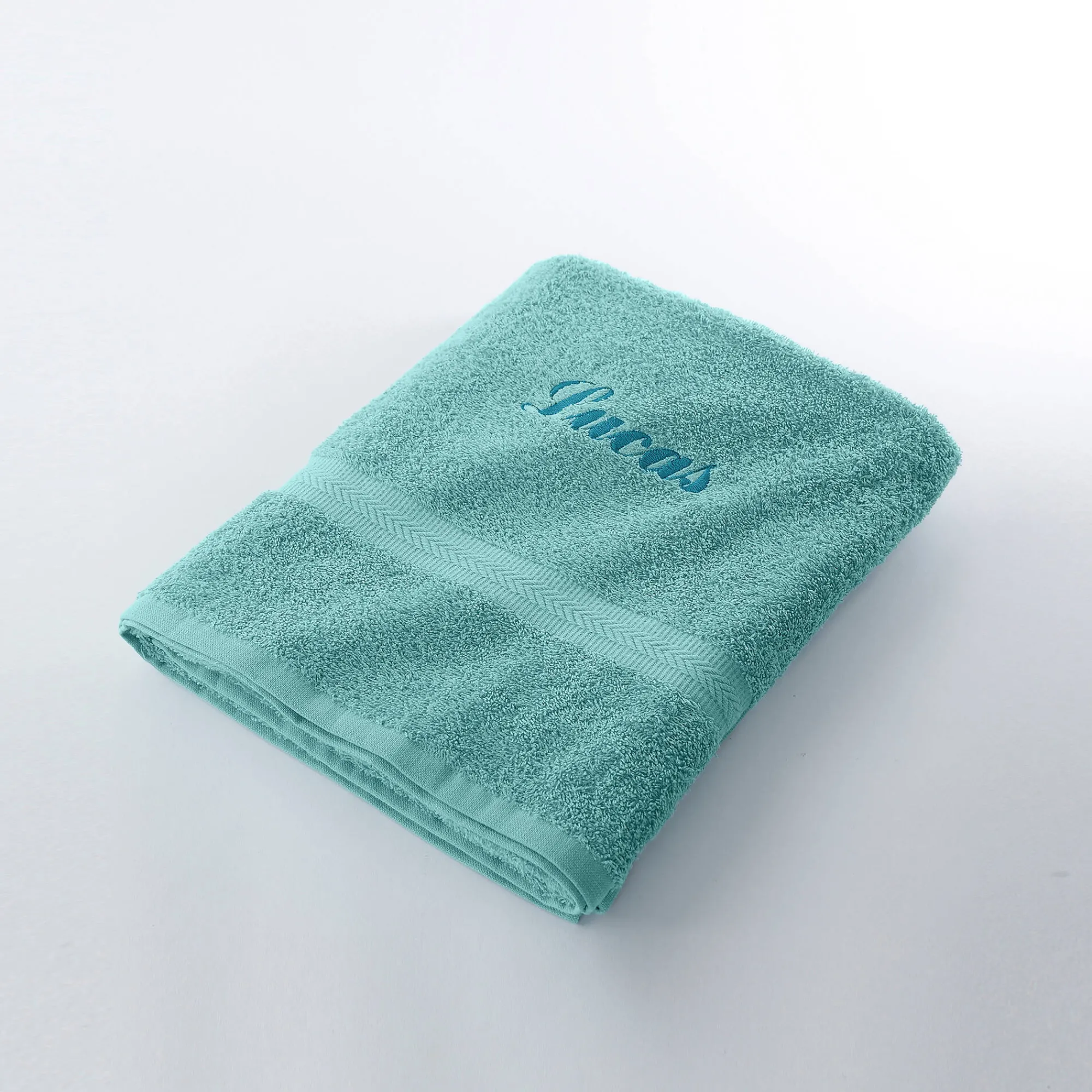 Badhanddoek|Handdoek En Badlaken Kids<Colombine Effen handdoek, zacht comfort, personaliseerbaar watergroen