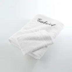 Badhanddoek|Handdoek En Badlaken Kids<Colombine Effen handdoek, zacht comfort, personaliseerbaar wit