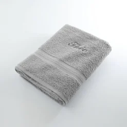 Badhanddoek|Handdoek En Badlaken Kids<Colombine Effen handdoek, zacht comfort, personaliseerbaar grijs