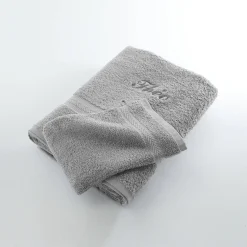 Badhanddoek|Handdoek En Badlaken Kids<Colombine Effen handdoek, zacht comfort, personaliseerbaar grijs