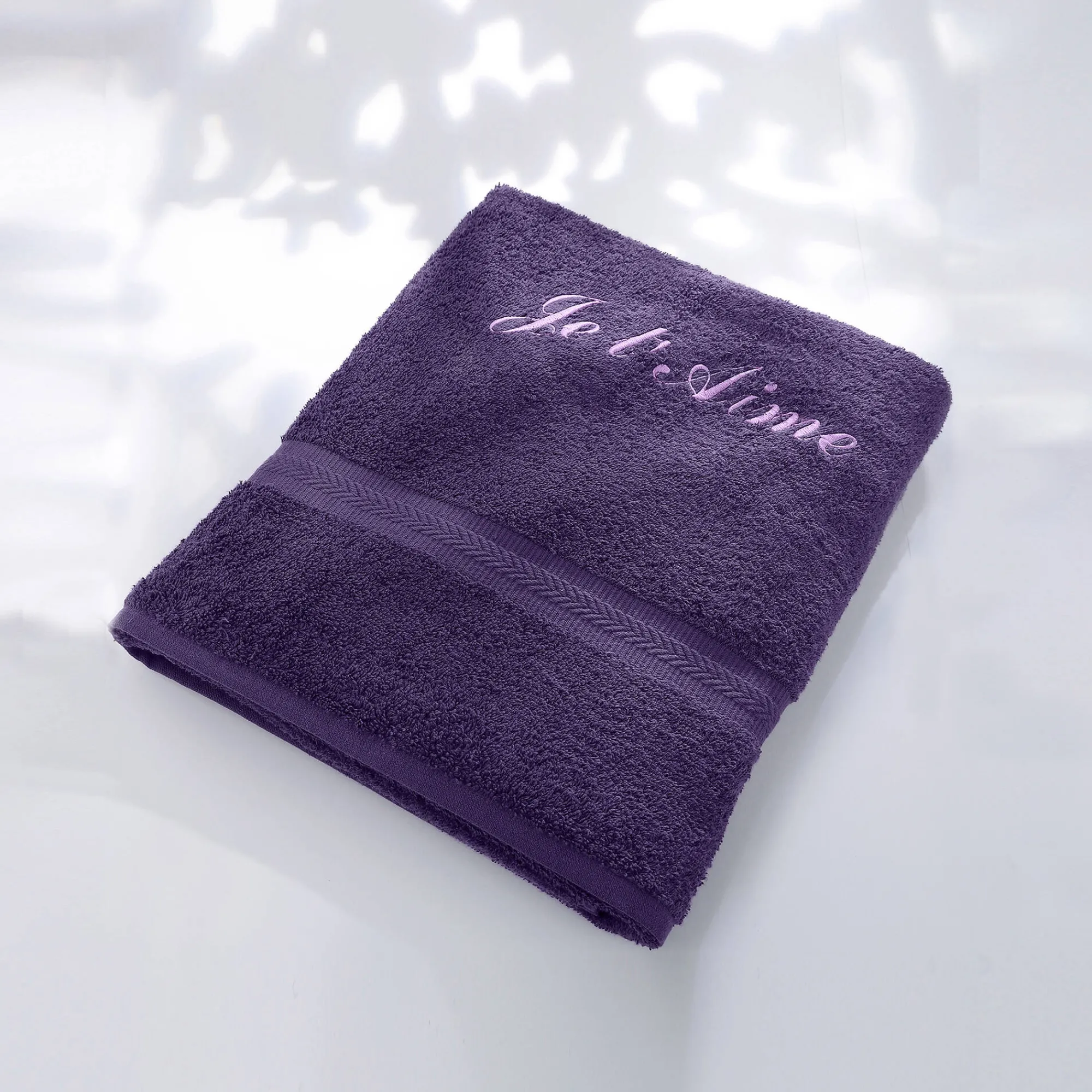 Badhanddoek|Handdoek En Badlaken Kids<Colombine Effen handdoek, zacht comfort, personaliseerbaar aubergine