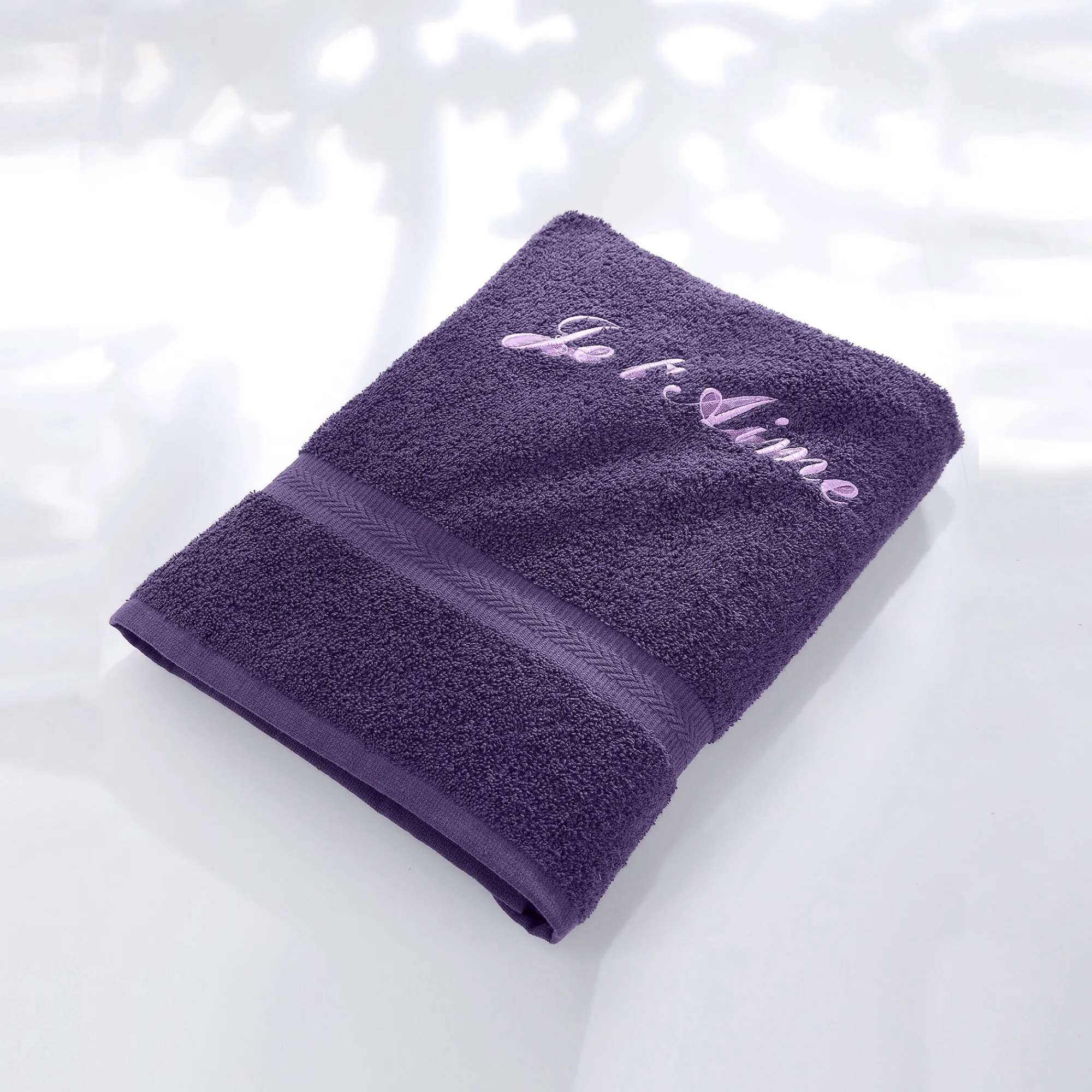 Badhanddoek|Handdoek En Badlaken Kids<Colombine Effen handdoek, zacht comfort, personaliseerbaar aubergine