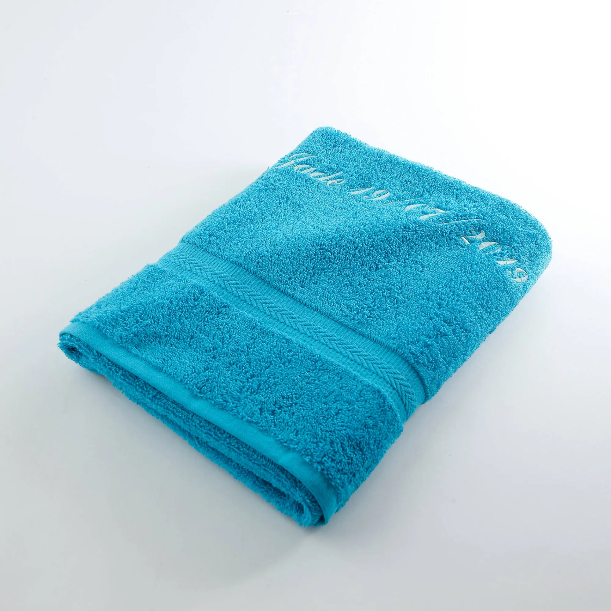 Badhanddoek|Handdoek En Badlaken Kids<Colombine Effen handdoek, zacht comfort, personaliseerbaar turkoois