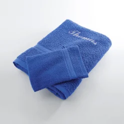 Badhanddoek|Handdoek En Badlaken Kids<Colombine Effen handdoek, zacht comfort, personaliseerbaar felblauw