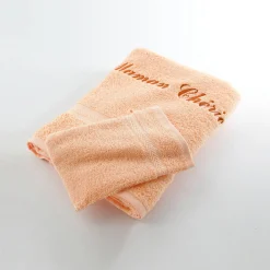 Badhanddoek|Handdoek En Badlaken Kids<Colombine Effen handdoek, zacht comfort, personaliseerbaar abrikoos