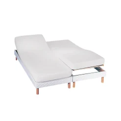 Hoeslaken<Blancheporte Effen hoeslaken in jersey voor gelede bedbodem, hoeken van 27 cm wit