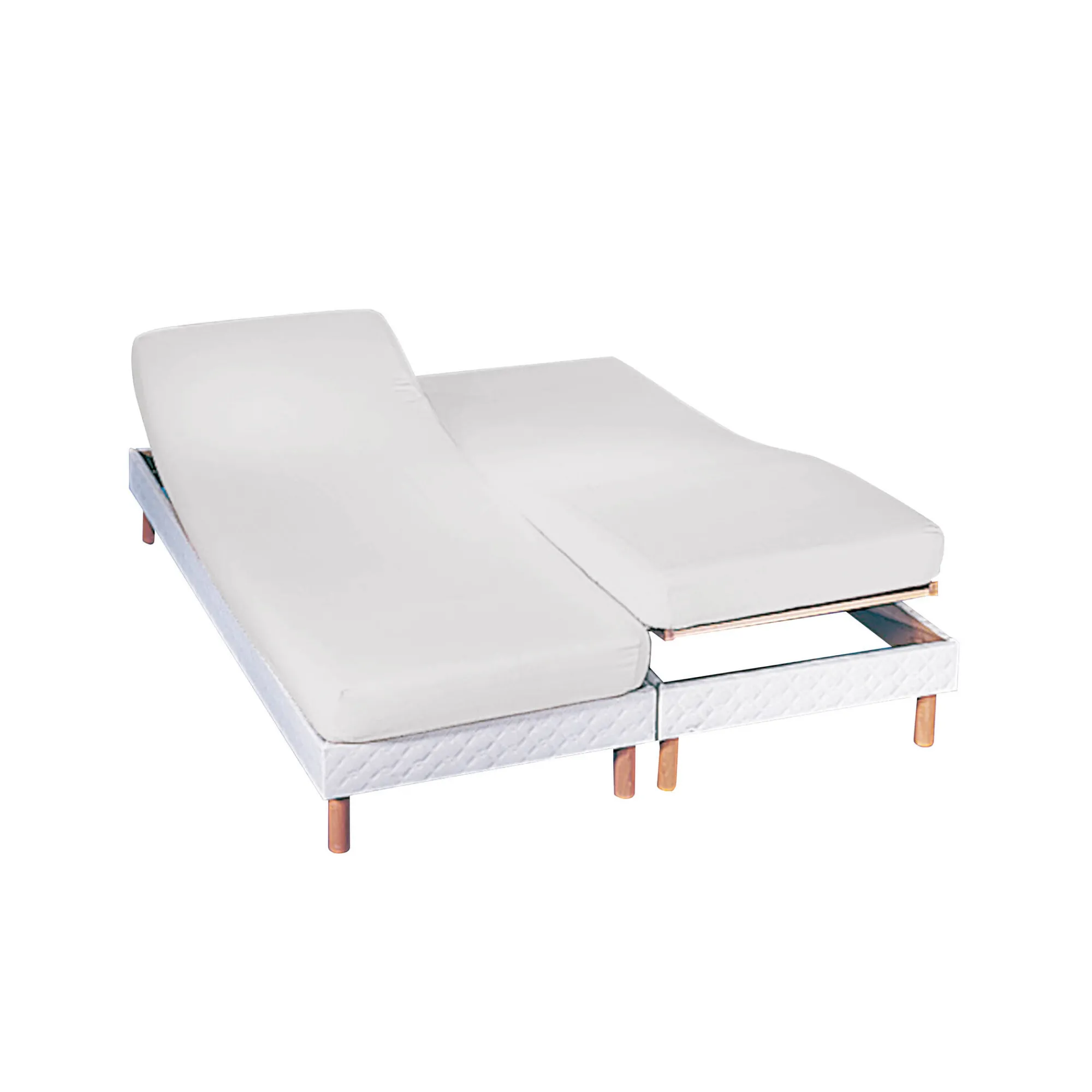 Hoeslaken<Blancheporte Effen hoeslaken in jersey voor gelede bedbodem, hoeken van 27 cm wit
