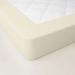 Hoeslaken<Blancheporte Effen hoeslaken in katoenbatist, hoeken van 40 cm ecru