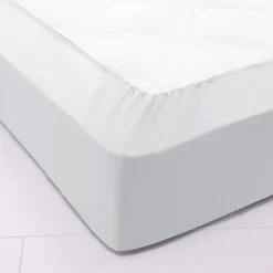 Hoeslaken<Colombine Effen hoeslaken in polyester-katoen, hoekdiepte 32 cm wit