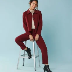 Jas En Mantel<Blancheporte Effen korte blazer, kleine lengtes bordeaux