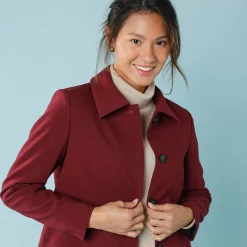 Jas En Mantel<Blancheporte Effen korte blazer, kleine lengtes bordeaux