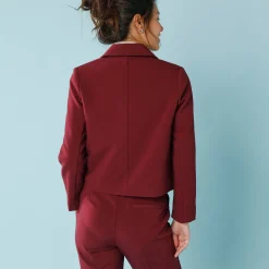 Jas En Mantel<Blancheporte Effen korte blazer, kleine lengtes bordeaux