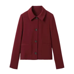 Jas En Mantel<Blancheporte Effen korte blazer, kleine lengtes bordeaux