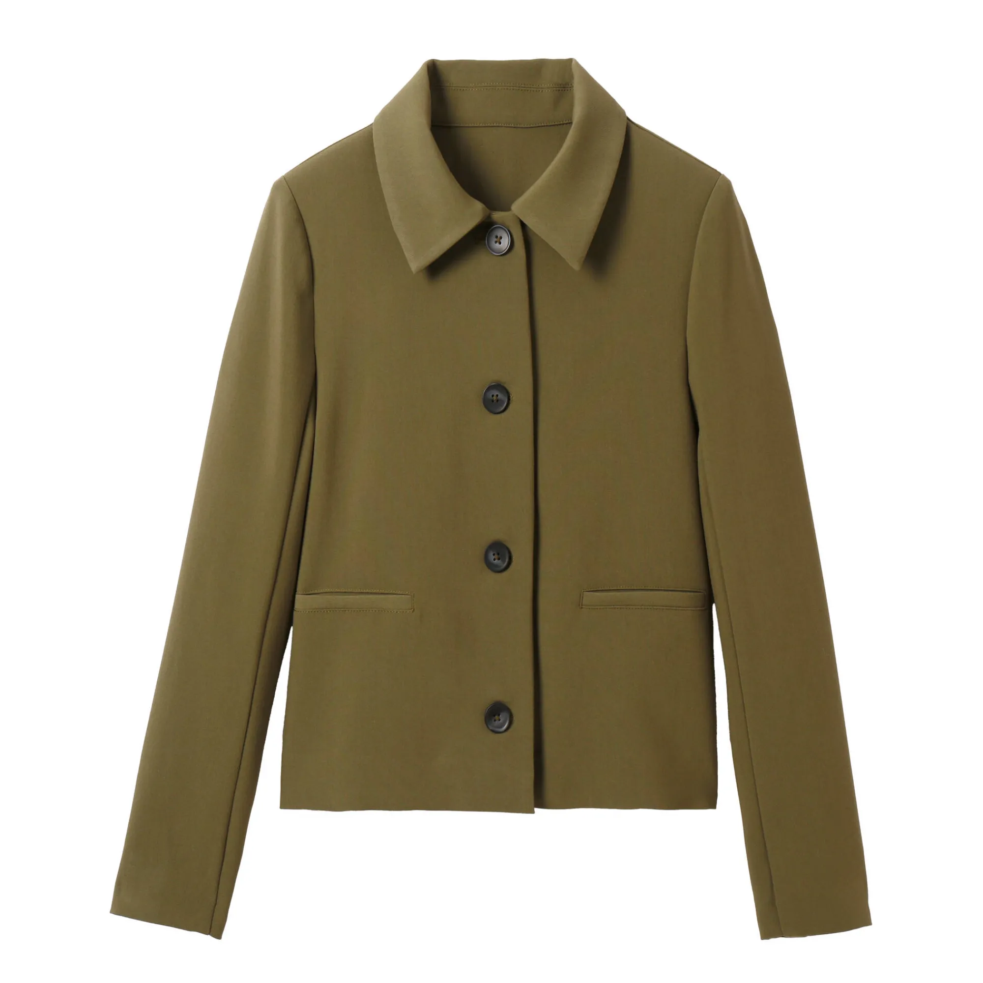 Jas En Mantel<Blancheporte Effen korte blazer, kleine lengtes kaki
