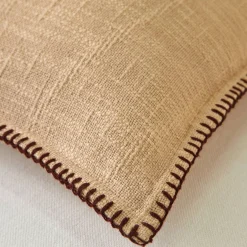 Kussen<Blancheporte Effen kussen in getextureerd katoen taupe