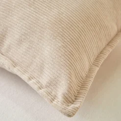 Kussen<Blancheporte Effen kussen in ribvelours beige