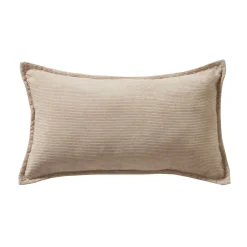 Kussen<Blancheporte Effen kussen in ribvelours beige