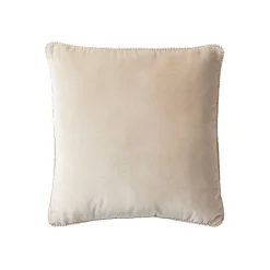 Kussen<Blancheporte Effen kussen in velours met fantasieafwerking beige
