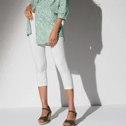 Legging<Blancheporte Effen 3/4-legging - set van 2 grijsgroen / wit