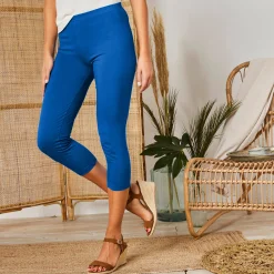 Legging<Blancheporte Effen 3/4-legging - set van 2 blauw / zwart