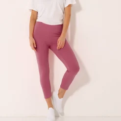 Legging<Blancheporte Effen 3/4-legging - set van 2 roze / zwart