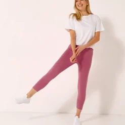 Legging<Blancheporte Effen 3/4-legging - set van 2 roze / zwart