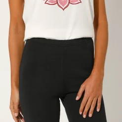 Legging<Blancheporte Effen 3/4-legging - set van 2 roze / zwart
