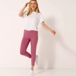 Legging<Blancheporte Effen 3/4-legging - set van 2 roze / zwart