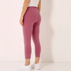 Legging<Blancheporte Effen 3/4-legging - set van 2 roze / zwart