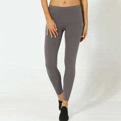 Legging|Broek<Blancheporte Effen legging in biokatoen antracietgrijs
