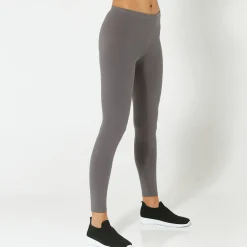 Legging|Broek<Blancheporte Effen legging in biokatoen antracietgrijs