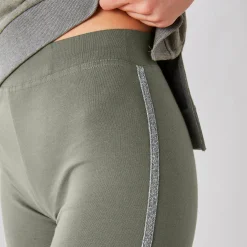 Legging<Blancheporte Effen legging met glanzende baan kaki