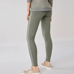 Legging<Blancheporte Effen legging met glanzende baan kaki