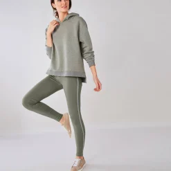 Legging<Blancheporte Effen legging met glanzende baan kaki