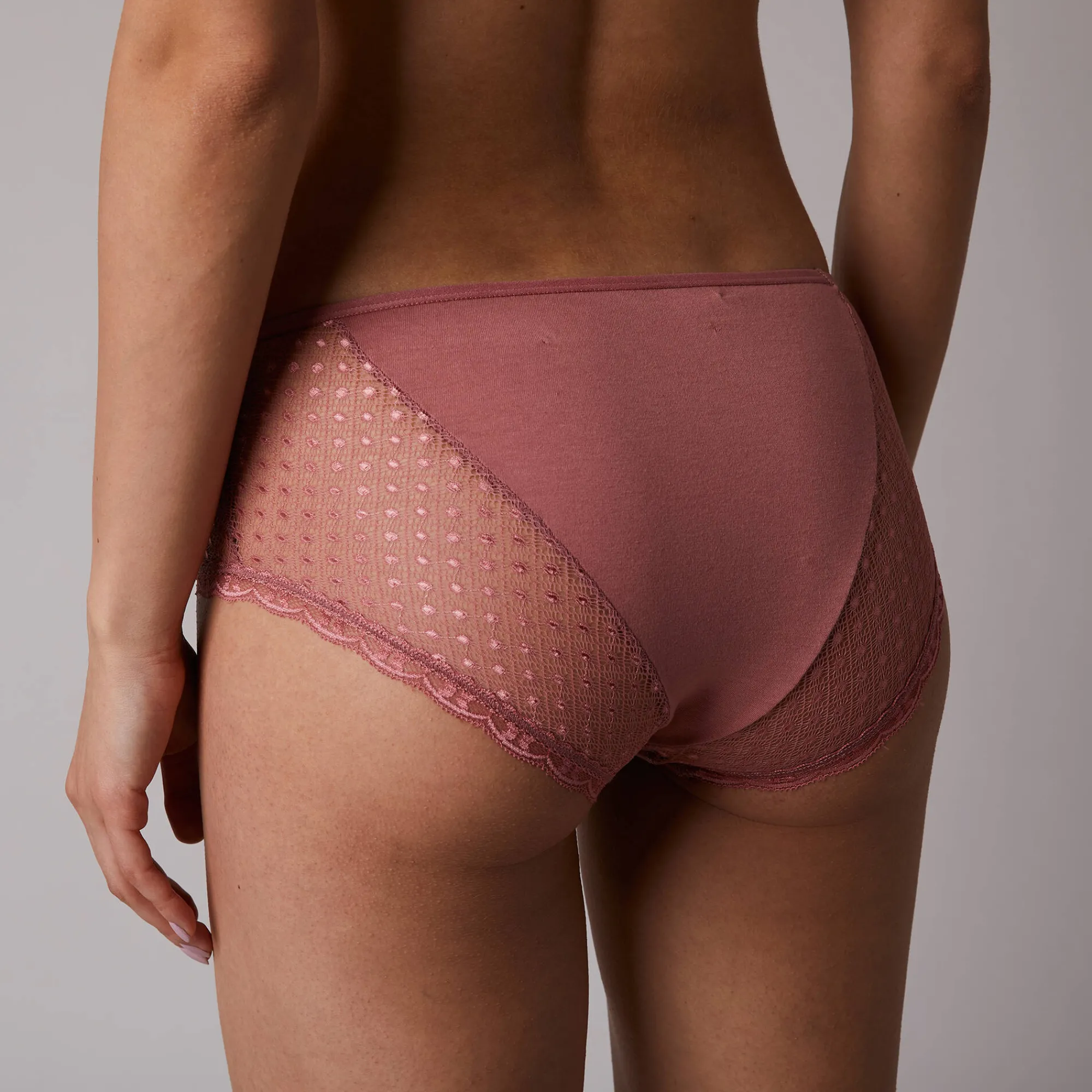 Slip En Shorty<Confidence Lingerie Effen maxibroekje in katoen en kant met bloemenprint Tropea - set van 4 granaatrood + zwart