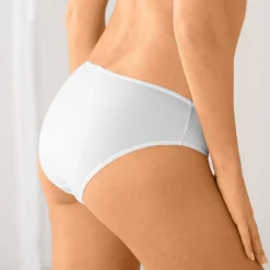 Slip En Shorty<Blancheporte Effen midislip in stretchkatoen - Set van 10 wit / zwart