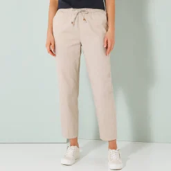 Broek<Blancheporte Effen mom fit 7/8-broek, katoen beige