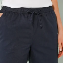 Broek<Blancheporte Effen mom fit 7/8-broek, katoen marine