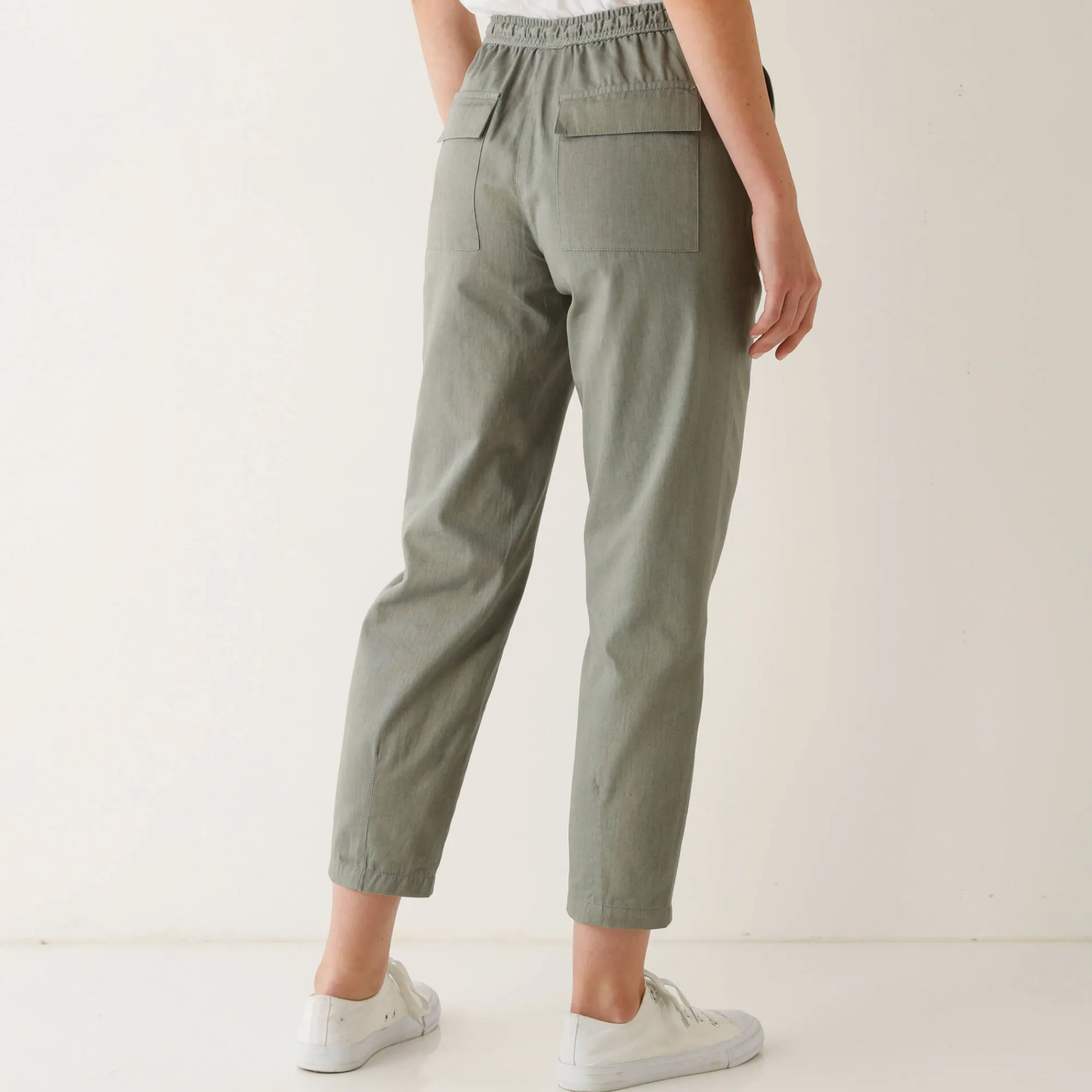 Broek<Blancheporte Effen mom fit 7/8-broek, katoen kaki
